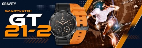 Smartwatch Gravity GT21-2 z dodatkowym paskiem pomarańczowym