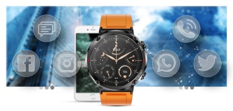 Smartwatch Gravity GT21-2 z dodatkowym paskiem pomarańczowym