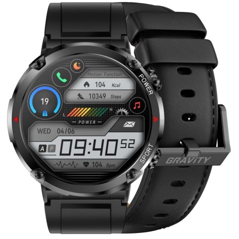 Smartwatch Gravity GT21-3 z paskiem eko skóra i silikonowym