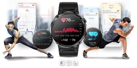 Smartwatch Gravity GT21-3 z paskiem eko skóra i silikonowym