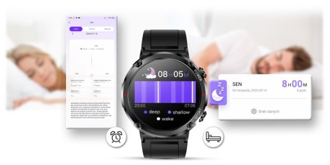Smartwatch Gravity GT21-3 z paskiem eko skóra i silikonowym