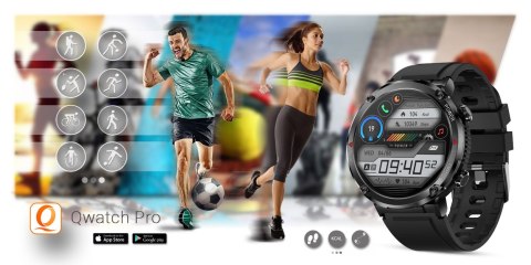 Smartwatch Gravity GT21-3 z paskiem eko skóra i silikonowym