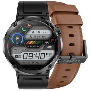 Smartwatch Gravity GT21-4 Brązowa Eko Skóra + Pasek Silikonowy