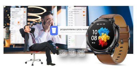 Smartwatch Gravity GT21-4 Brązowa Eko Skóra + Pasek Silikonowy
