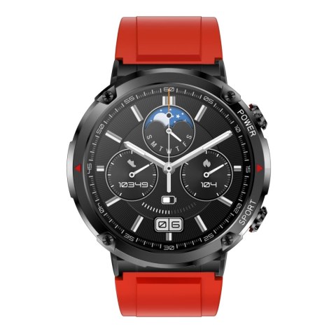 Smartwatch Gravity GT21-6 z paskiem czarnym i czerwonym