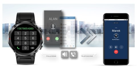 Smartwatch Gravity GT21-6 z paskiem czarnym i czerwonym
