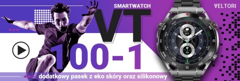 Smartwatch Veltori VT100-1 z wymiennymi paskami i bransoletą