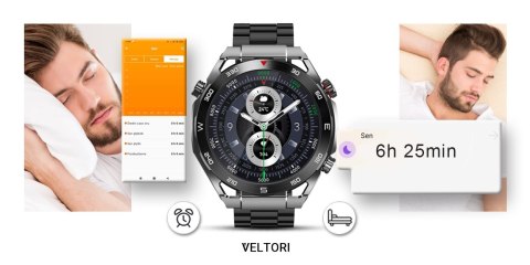 Smartwatch Veltori VT100-1 z wymiennymi paskami i bransoletą