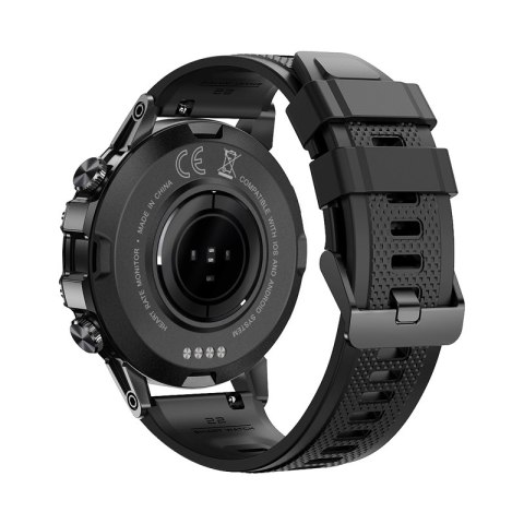 Smartwatch Veltori VT120-1 IPS 1,39" - Czarny Silikonowy Pasek