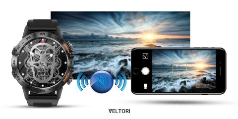 Smartwatch Veltori VT120-1 IPS 1,39" - Czarny Silikonowy Pasek