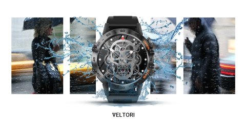 Smartwatch Veltori VT120-1 IPS 1,39" - Czarny Silikonowy Pasek