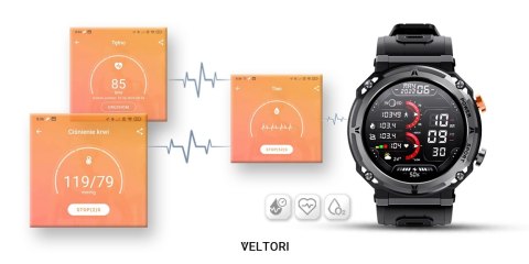 Smartwatch Veltori VT130-1 z ekranem IPS i funkcją rozmów