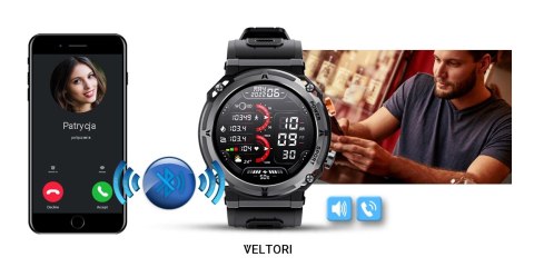 Smartwatch Veltori VT130-1 z ekranem IPS i funkcją rozmów