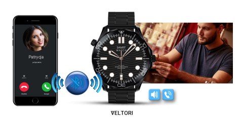 Zestaw Smartwatch Veltori VT150-1: Pasek Silikon + Bransoleta