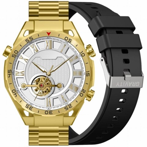 Smartwatch Gravity GT13-2 Złoty - Silikonowy pasek i bransoleta