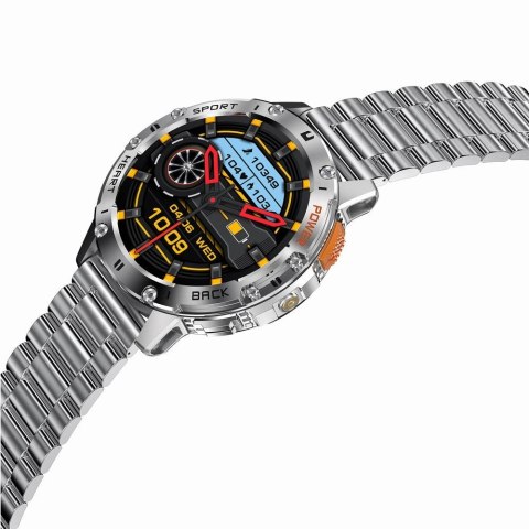 Smartwatch Gravity GT22-2 - Srebrna bransoleta + Pasek