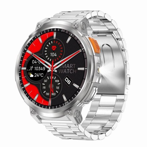Smartwatch Gravity GT23-2: Srebrna elegancja w zestawie