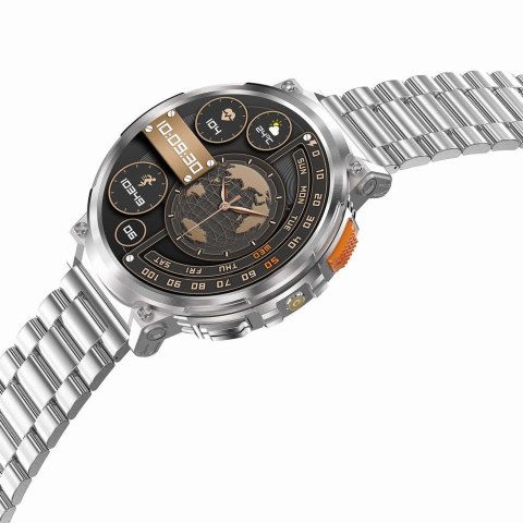 Smartwatch Gravity GT23-2: Srebrna elegancja w zestawie