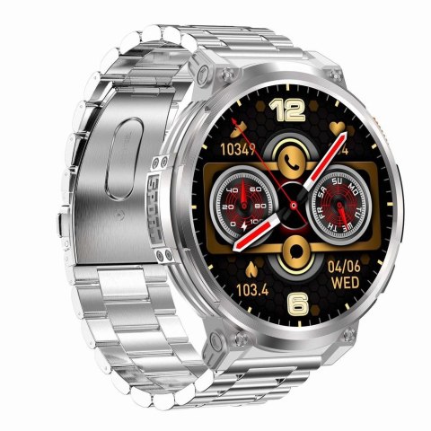 Smartwatch Gravity GT23-2: Srebrna elegancja w zestawie