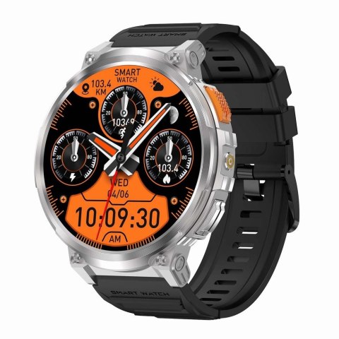 Smartwatch Gravity GT23-4: Srebrna obudowa i zestaw pasków