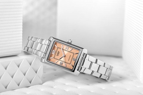 Zegarek Damski Casio LTP-1234DD-4ADF Srebrny Brzoskwiniowy