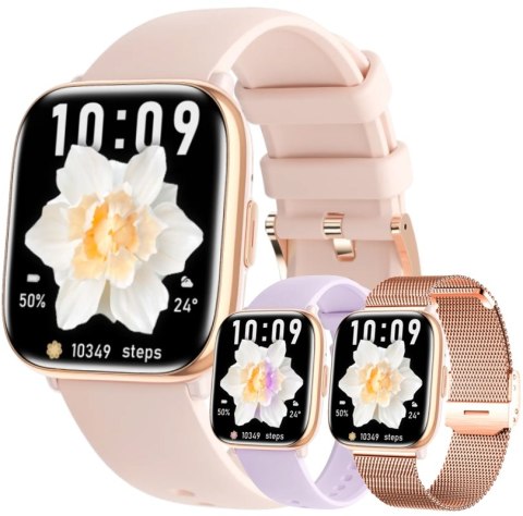 Smartwatch Damski Rubicon RNCF31 Rose Gold + 2 Paski