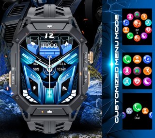 Smartwatch Męski Rubicon RNCF24 Grey Pomarańczowe Akcenty