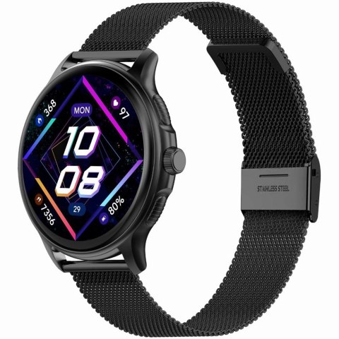 Smartwatch damski Gravity GT12-1 - czarny z bransoletą i paskiem