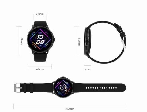 Smartwatch damski Gravity GT12-1 - czarny z bransoletą i paskiem