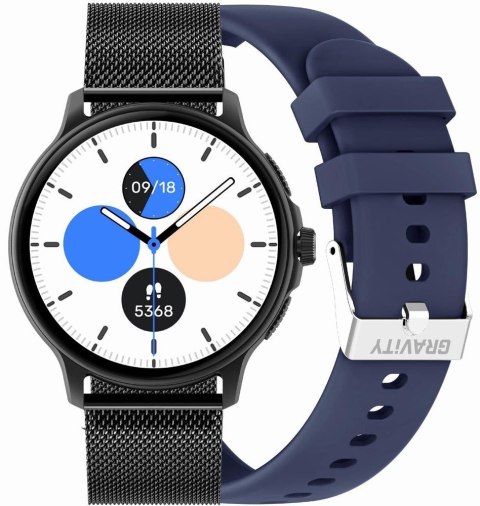 Smartwatch damski Gravity GT12-2 - granatowy z bransoletą