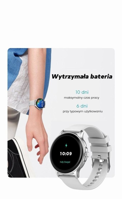 Smartwatch damski Gravity GT12-2 - granatowy z bransoletą