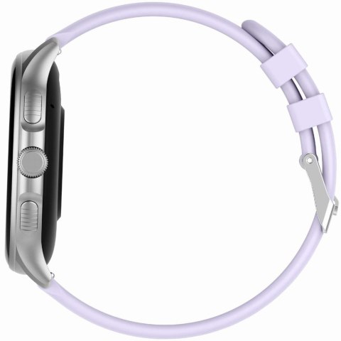 Smartwatch Damski Gravity GT12-6 Fioletowy ze Srebrną Bransoletą