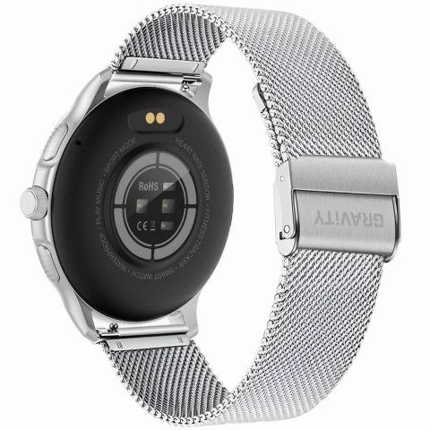 Smartwatch Damski Gravity GT12-6 Fioletowy ze Srebrną Bransoletą