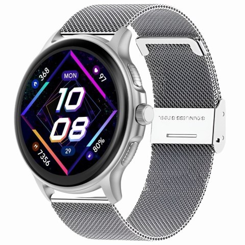Smartwatch Damski Gravity GT12-7 Czarny + Srebrna Bransoleta