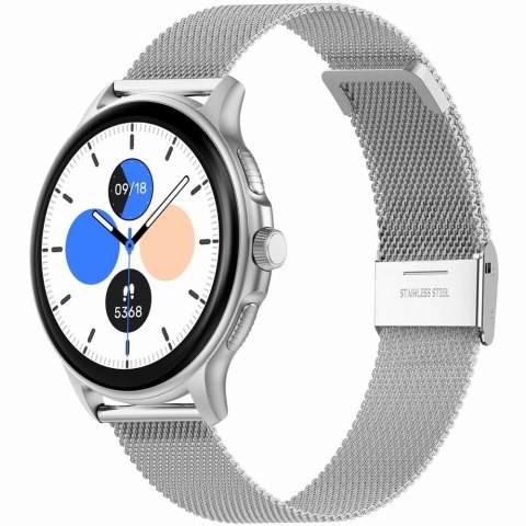 Smartwatch Damski Gravity GT12-7 Czarny + Srebrna Bransoleta