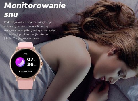 Smartwatch Damski Gravity GT12-7 Czarny + Srebrna Bransoleta