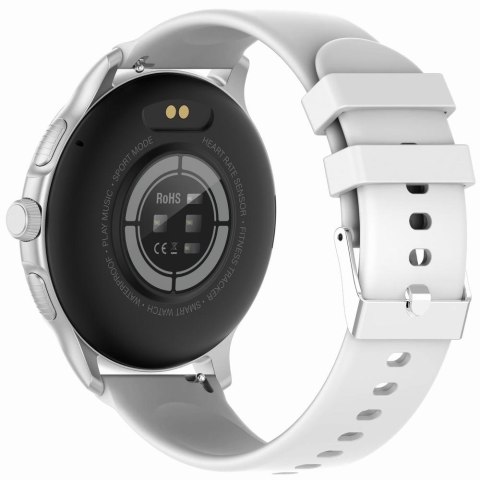 Smartwatch Damski Gravity GT12-8 Biały ze Srebrną Bransoletą
