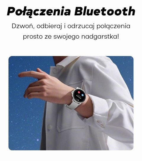 Smartwatch Damski Gravity GT12-8 Biały ze Srebrną Bransoletą