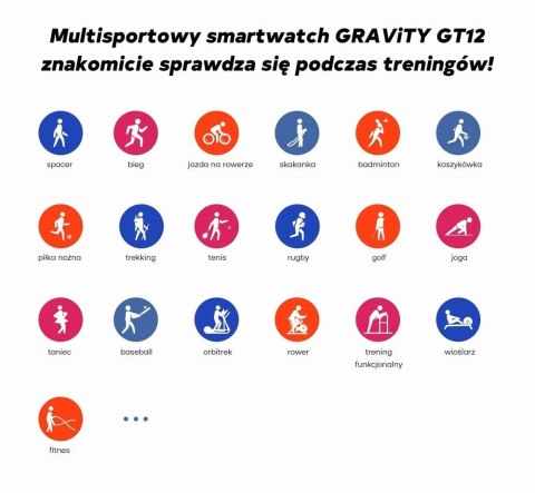 Smartwatch Damski Gravity GT12-8 Biały ze Srebrną Bransoletą