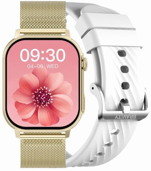 Smartwatch Damski GRAVITY GT15-10 Biały + Złota Bransoleta