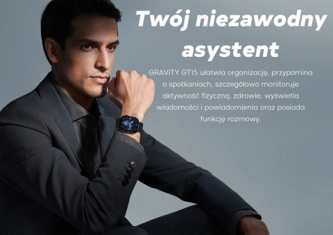 Smartwatch Damski GRAVITY GT15-10 Biały + Złota Bransoleta