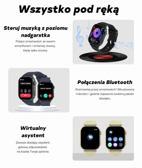 Smartwatch Damski GRAVITY GT15-10 Biały + Złota Bransoleta