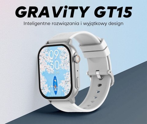 Smartwatch Damski GRAVITY GT15-11 Granatowy + Złota Bransoleta
