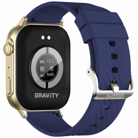 Smartwatch Damski GRAVITY GT15-11 Granatowy + Złota Bransoleta