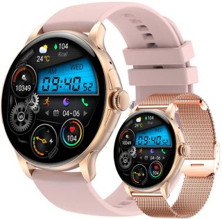 Smartwatch Damski Rubicon RNCF35 Rose Gold - Zestaw 2w1