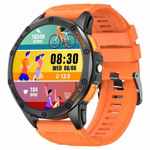 Smartwatch Gravity GT24-3 GPS AMOLED (Czarny + Pomarańczowy)