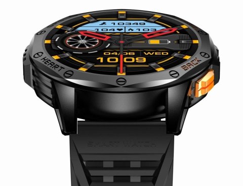 Smartwatch Gravity GT24-3 GPS AMOLED (Czarny + Pomarańczowy)