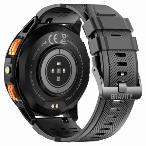 Smartwatch Gravity GT24-3 GPS AMOLED (Czarny + Pomarańczowy)