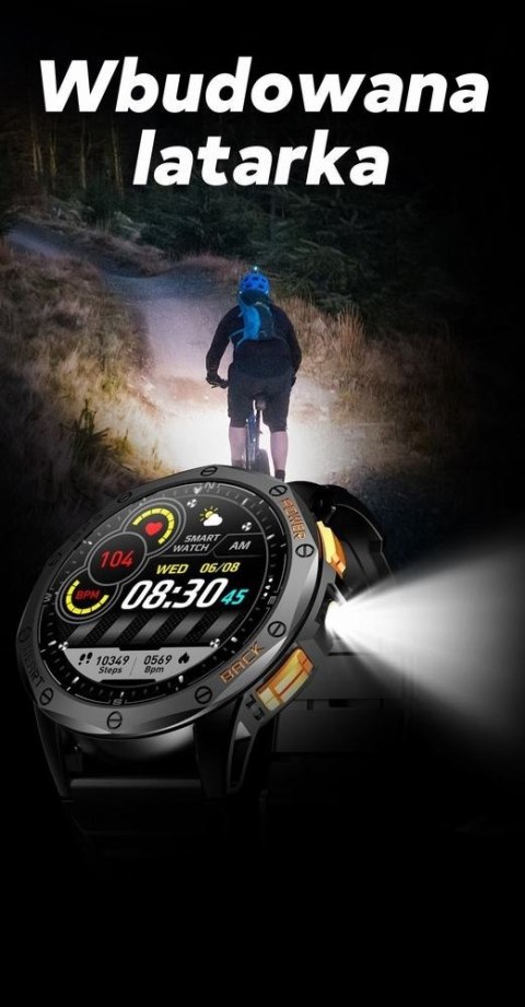 Smartwatch Gravity GT24-3 GPS AMOLED (Czarny + Pomarańczowy)