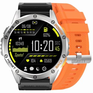 Smartwatch Gravity GT24-4 GPS AMOLED (Czarny + Pomarańczowy)